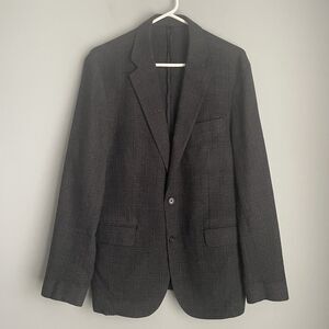 J. Crew Ludlow Blazer Size 40L Long Slim Fit Windowpane Wool Blend Unstructured